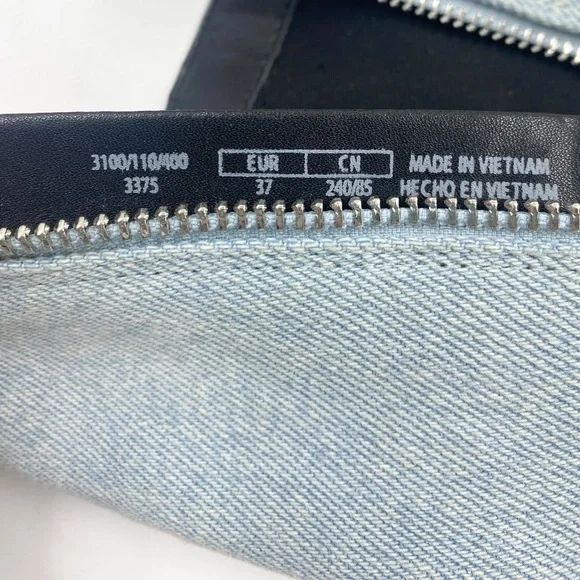 Zara Denim Jean Kitten Heel Boots Booties Blue EUC 37 6.5 - Picture 8 of 9